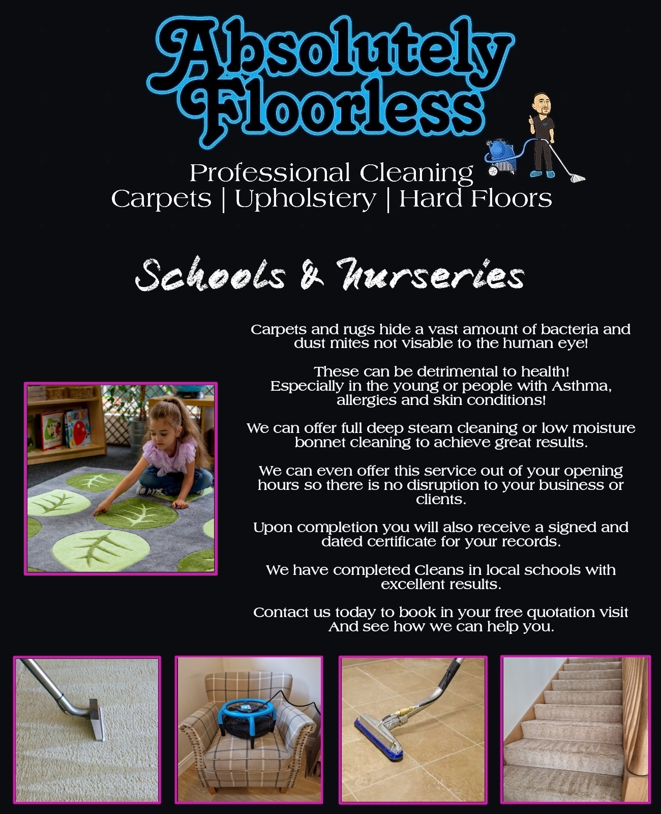 Floor cleaning for schools and nurseries